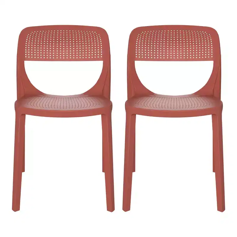 WestinTrends Playa Modern Stackable Plastic Resin Patio Dining Side Chair (Set of 2)