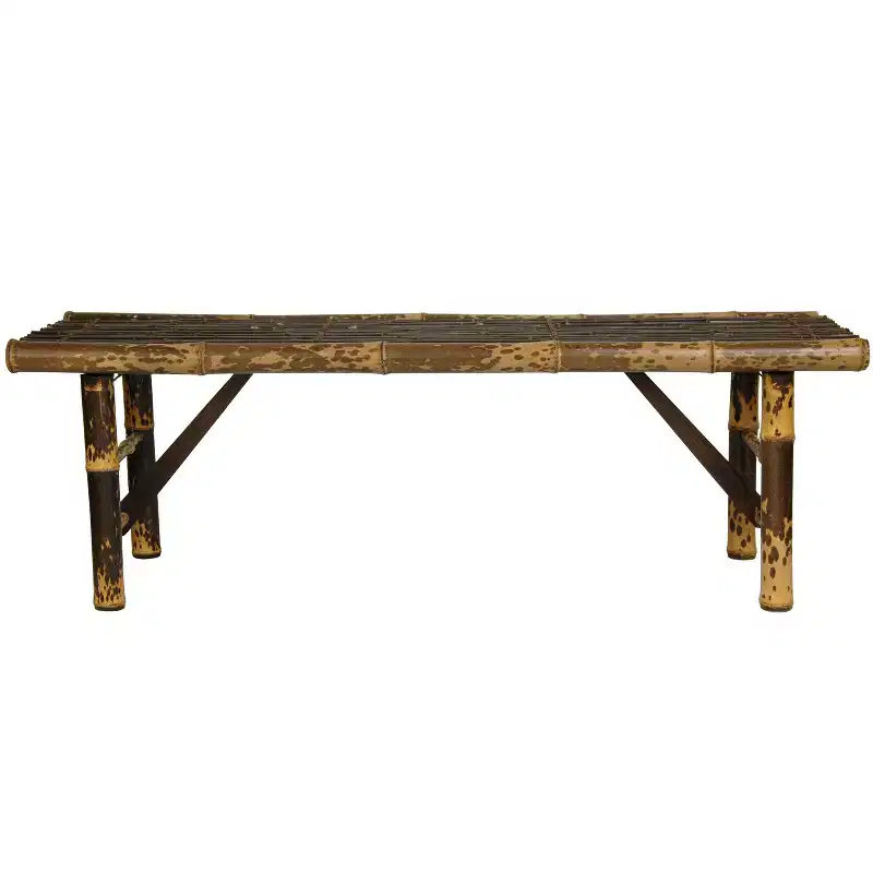 Dark Brown Bamboo Folding Bench – Seats 2