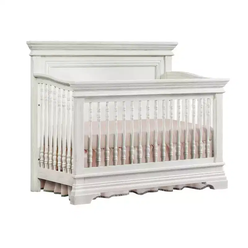 Flat Top Convertible Crib - Brushed White
