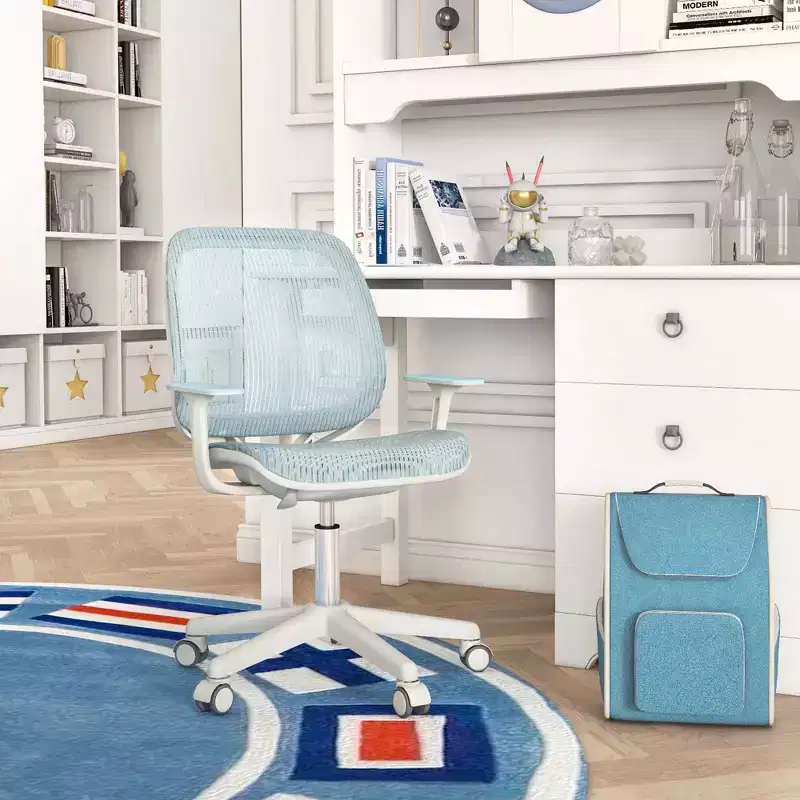Kids Swivel Mesh Desk Chair Adjustable Height for Ages 6-15