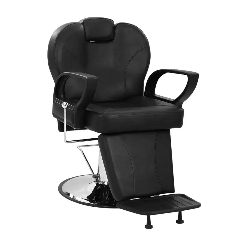 Barber Chair, Heavy Duty Reclining Barber Chair with Adjustable Height & Headrest, 360 Degree Swivel Hair Chair with Footrest