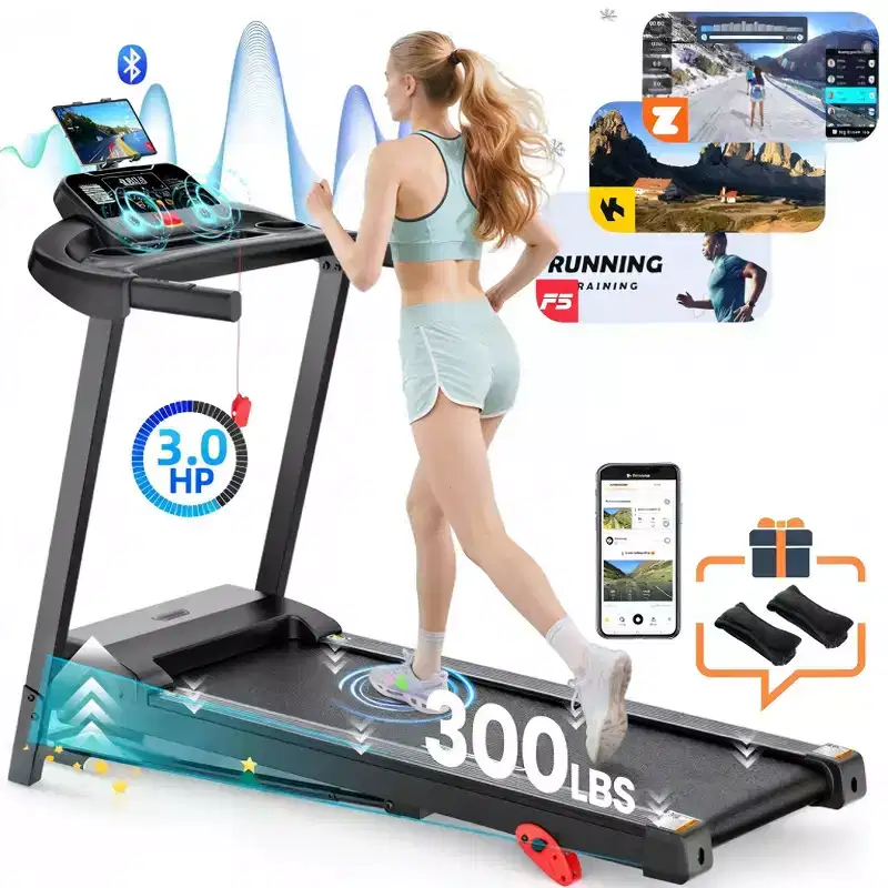 Treadmills on Sale, Home Gym Folding Treadmill 3.1HP with Manual Incline, Cardio Workout Machine, 64 Programs, 300 lb Capacity