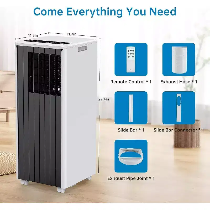 Garvee 8000 BTU Portable Air Conditioner, 3-in-1 AC Unit With Remote Control & Dehumidifier, Black
