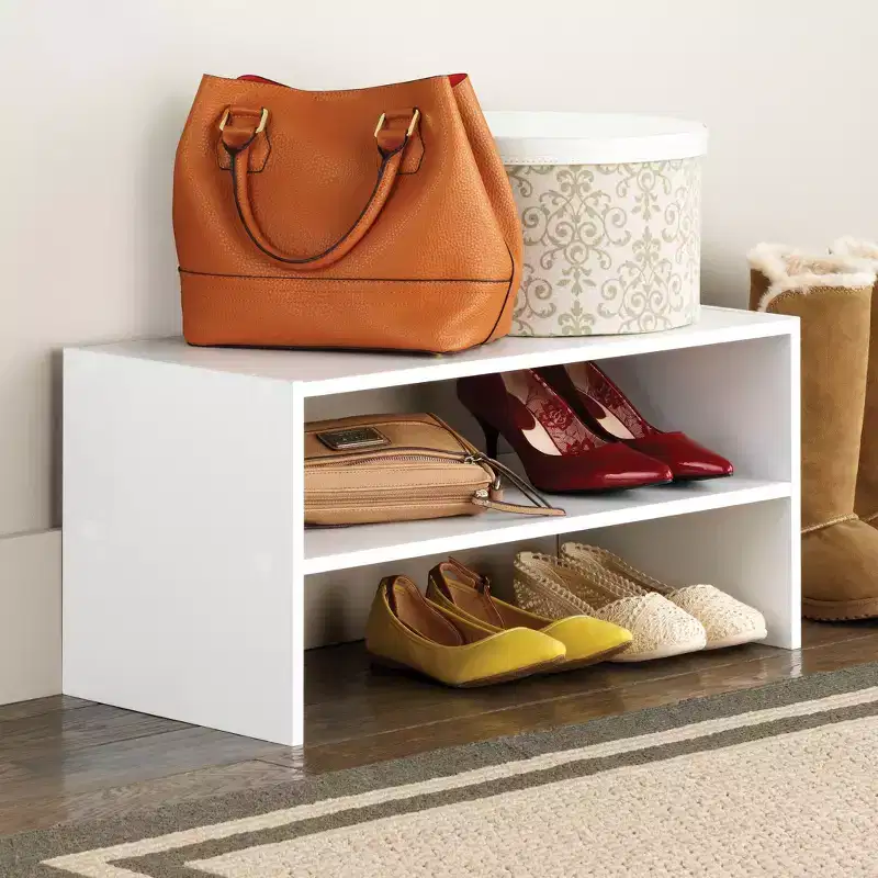 2 Shelf 24" Stackable Wide Storage Organizer Brown