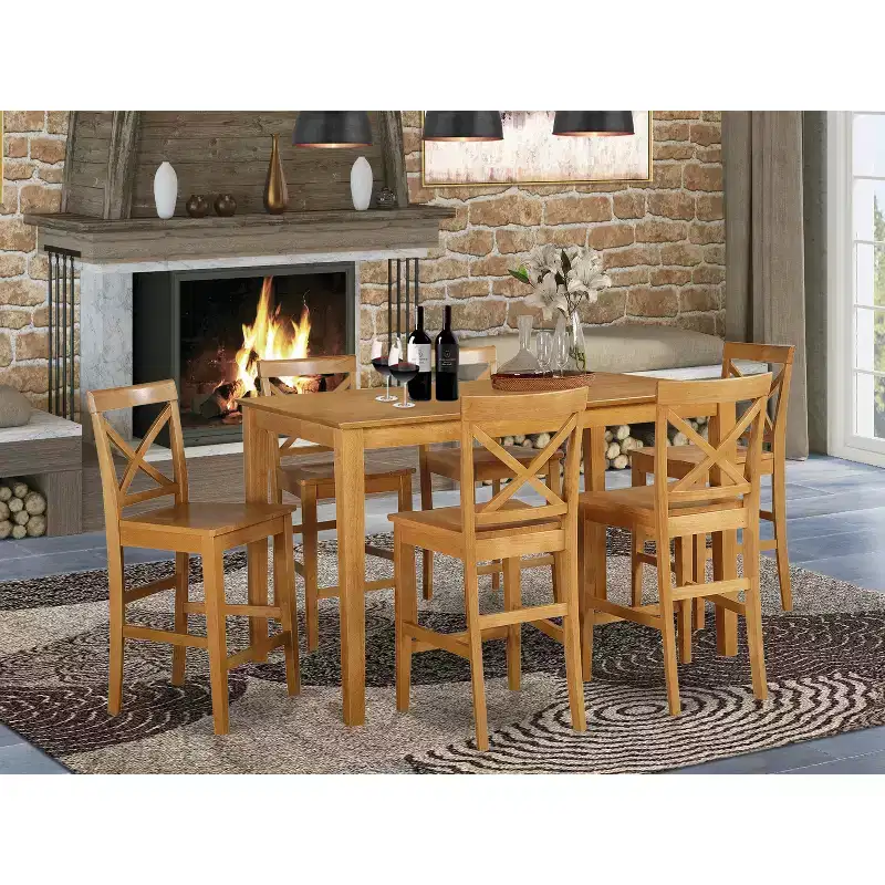 HomeStock Belmont Counter Height Table Set- Gathering Table And Counter Height Chair