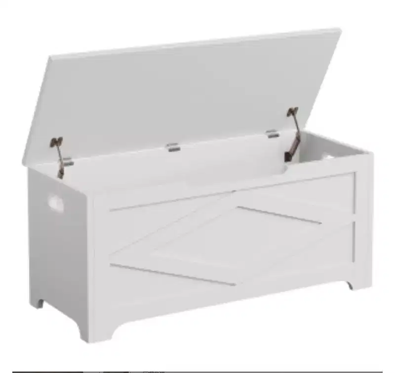 Storage Ottoman with Irregular Legs, MDF, Rhombus Pattern,