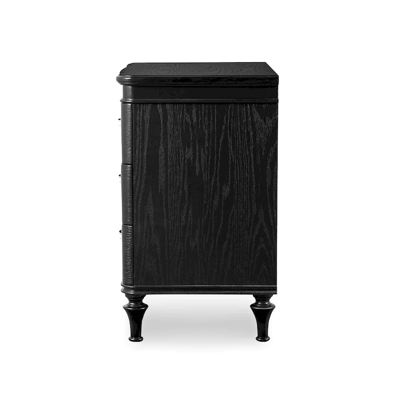 Black / Silver Glam 3-Drawer Nightstand, for 1