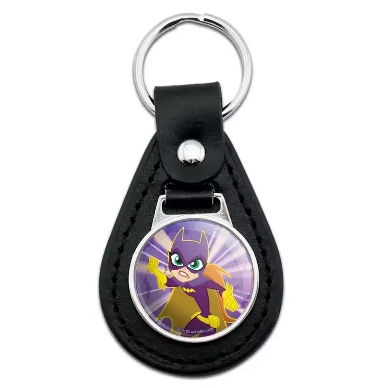 DC Super Hero Girls Batgirl Black Leather Keychain