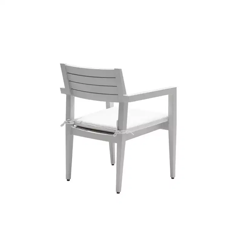 4-Piece Dining Chair Set, Outdoor Patio Aluminum Chairs with Tapered Legs and Cushions, Garden Porch Yard Balcony Outdoor Seating