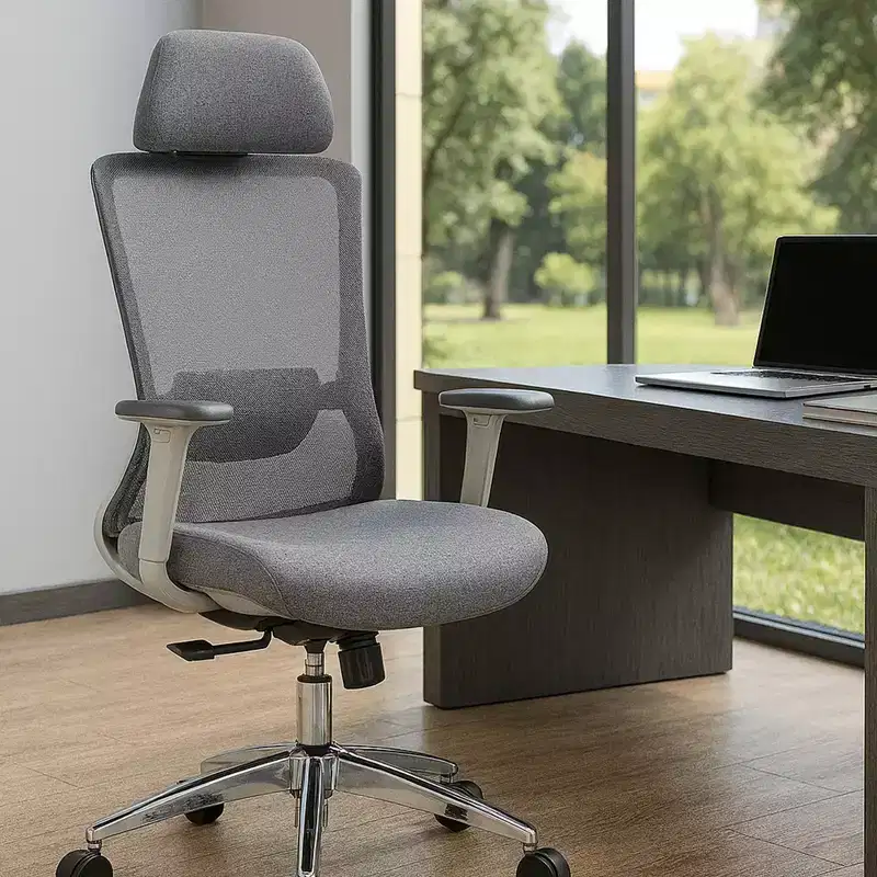 Ergonomic Office Chair with Mesh High Back, 120Recliner&360Swivel Computer Chair, Nylon Base PC Chair with Wheels, Adjustable Height