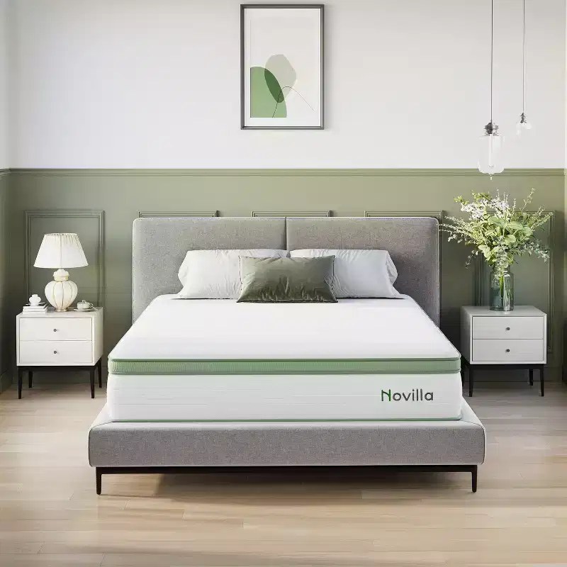 Novilla 6/8/10/12/14 inch Medium Cooling Gel Memory Foam Hybrid Mattress, CertiPUR-US, OEKO-TEX Certified