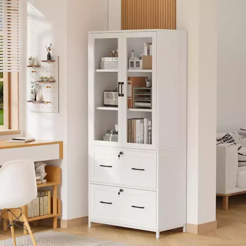 Karl Home 2-Drawer White MDF (Medium-Density Fiberboard) 29.53in. W File Cabinets