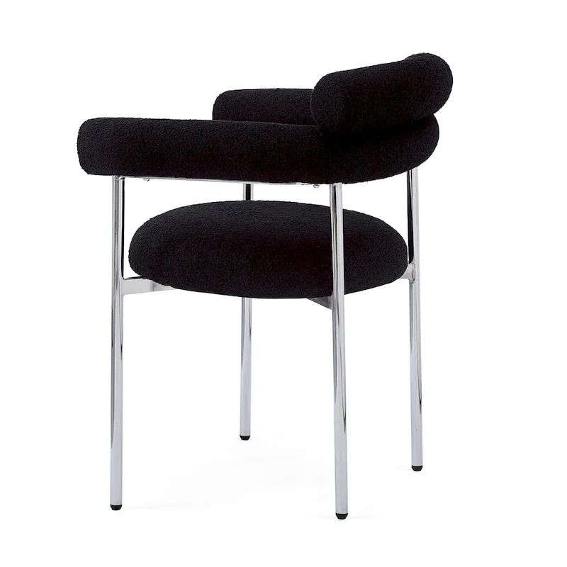 Naci Modern Fabric Arm Dining Chairs with Metal legs by Christopher Knight Home