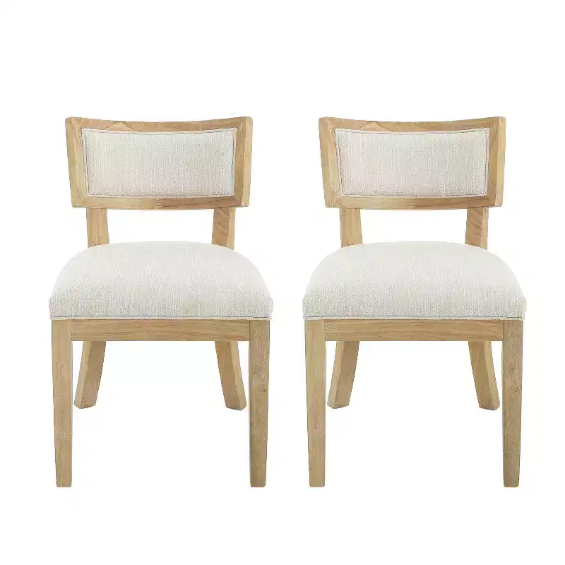 GDFStudio Steven Indoor Rubberwood Upholstery Dining Chair, Set of 2