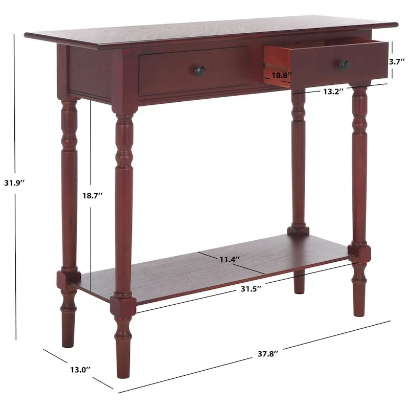 SAFAVIEH Arvilla Grey 2-Drawer Console Table - 37.8 x 13 x 31.9 - 38Wx13Dx32H