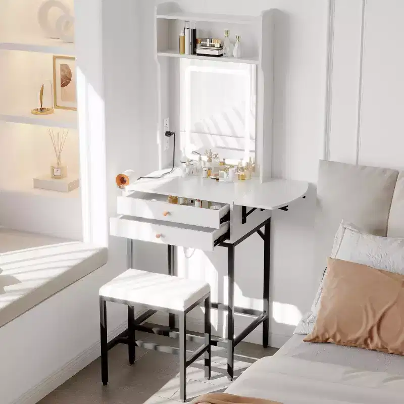 Bathroom Storage Wall Cabinet with Mirror with Mirror, Medicine Cabinet with Height Adjustable Shelf, White