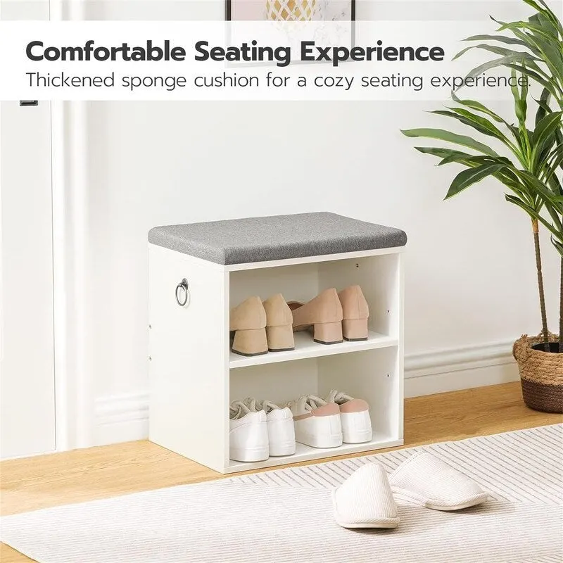 Small Shoe Bench with Cushion - 11.8D x 15.7W x 16.5H