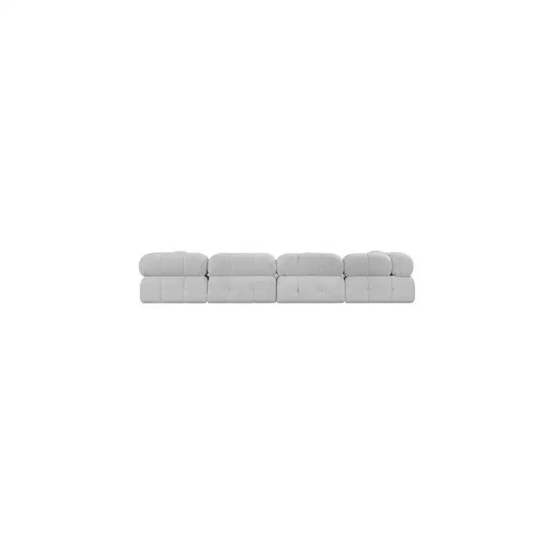 Grey Boucle Fabric Modular Sofa, 1-Seat