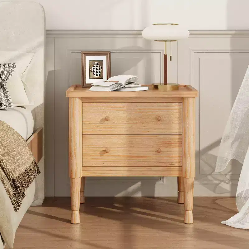 Christopher Knight Home Esha Modern Wooden 2-Drawer Nightstand with Tray Top