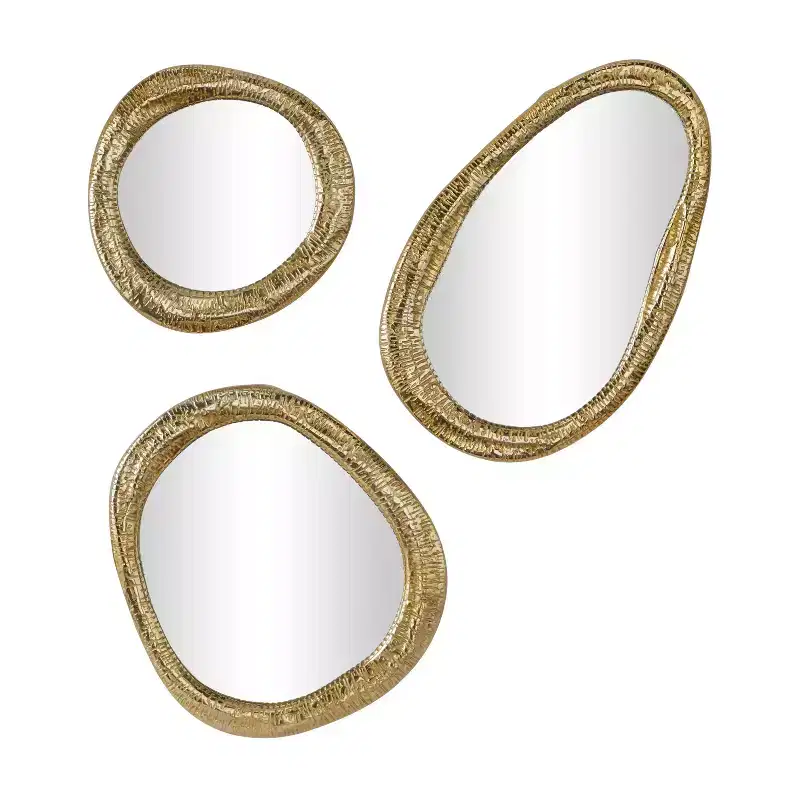 Aluminum Abstract Wall Mirror Set of 3 - Olivia & May
