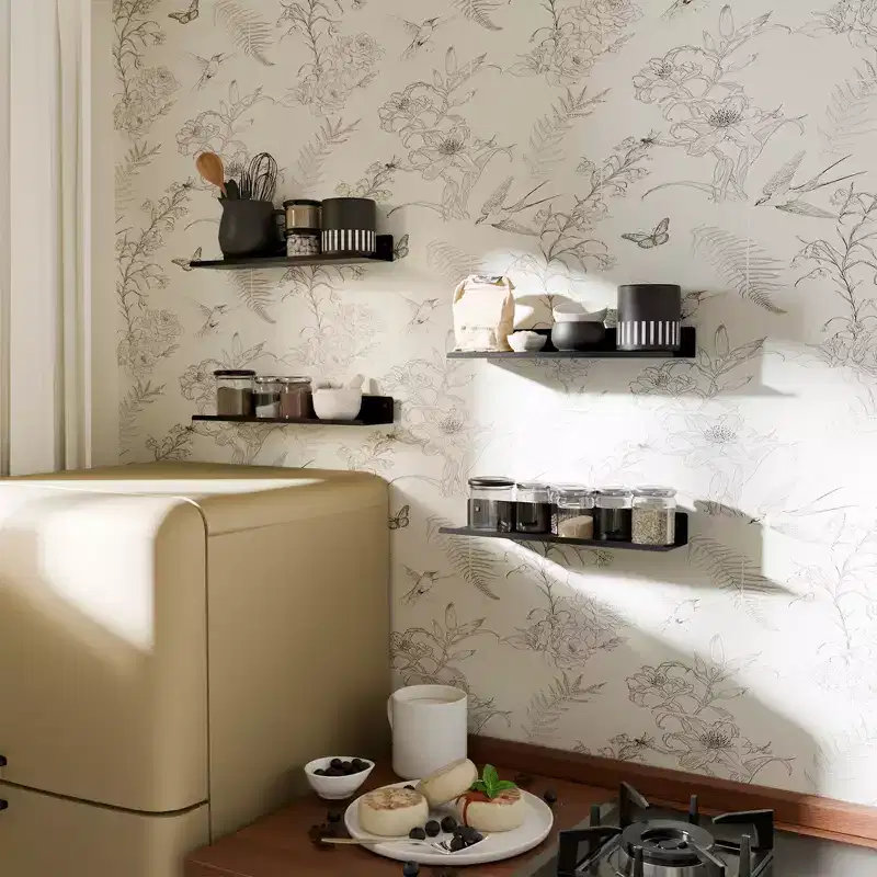 Set of 4 Metal Floating Wall Shelves for Bathroom, Kitchen, Living Room (Set of 4)
