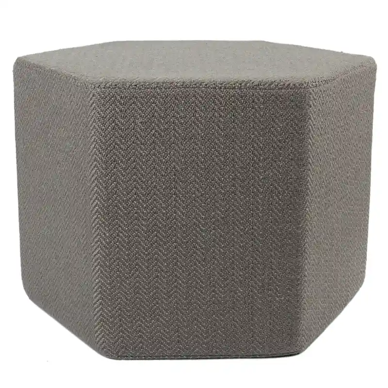 Gray Hexagon Chevron Pouf Floor Pillow for 1 Person