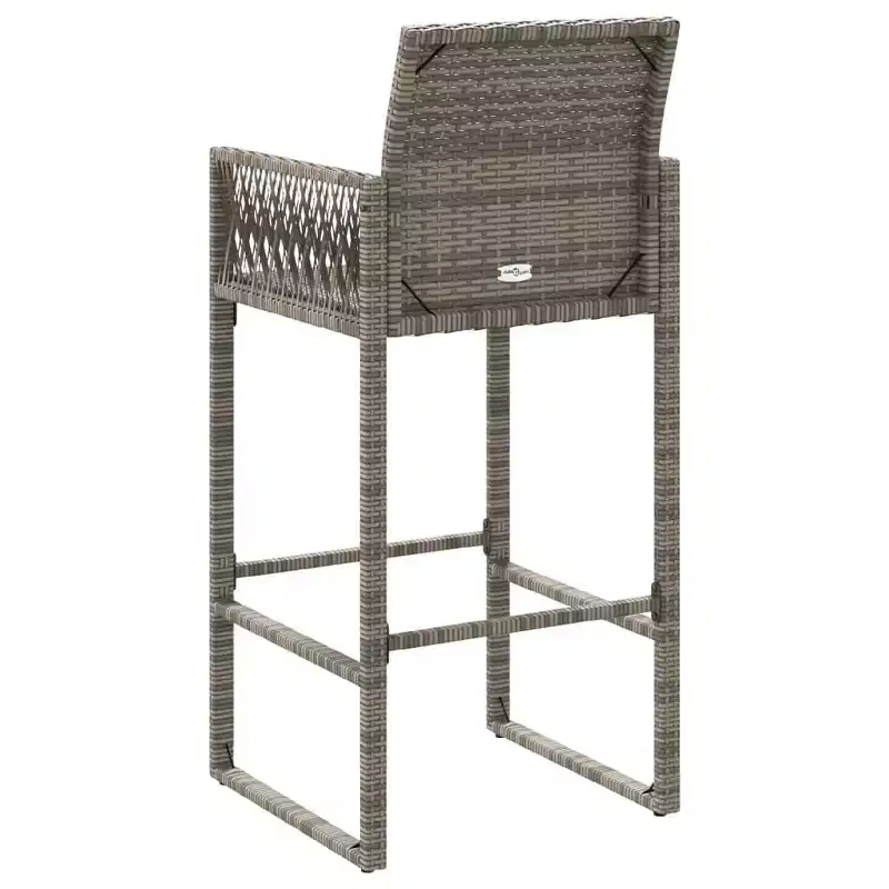 vidaXL Garden Bar Stool PE rattan, powder-coated steel, 100% polyester
