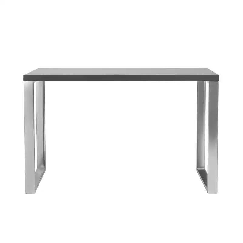 47 Gray and Silver Wood and Stainless Steel Sled Writing Desk