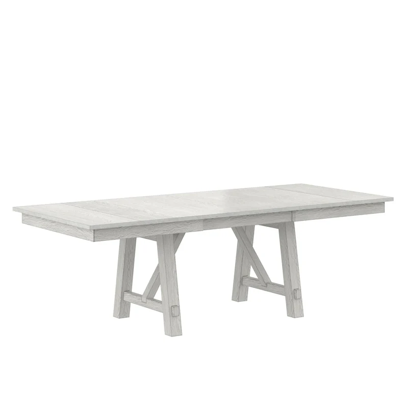 VECELO Dining Table Set with Bench, Solid Wood Rectangular Extendable Dining Table & Solid Wood Dining Chairs