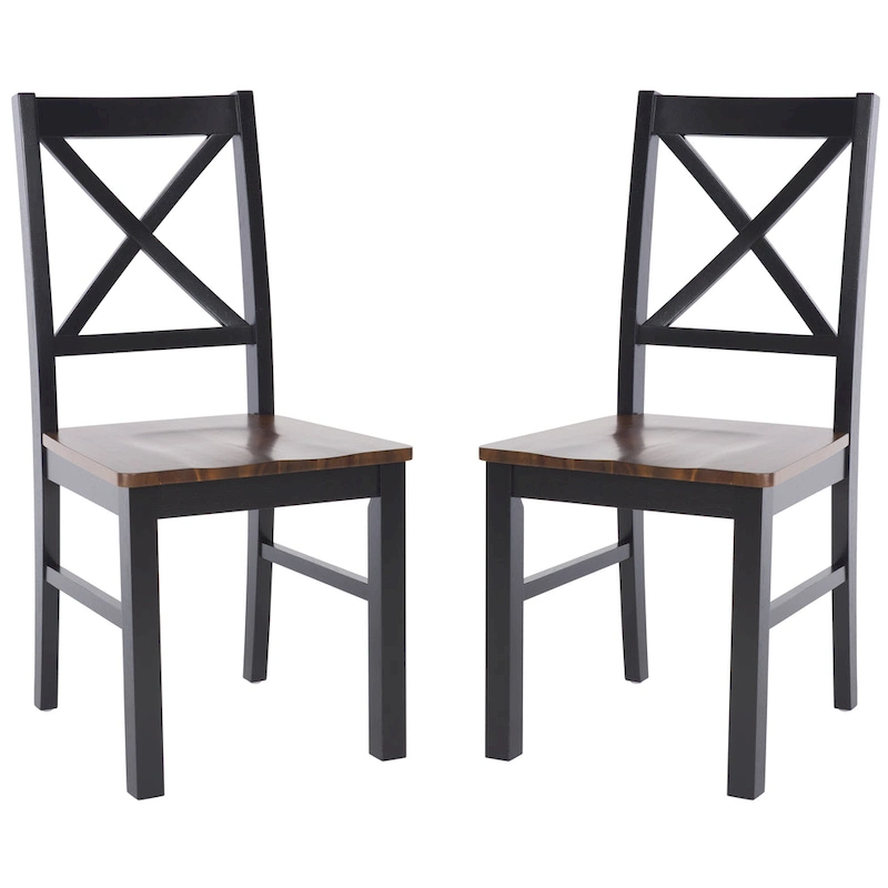 SAFAVIEH Concetta White/Natural Dining Chair - 17.5 W x 19.5 L x 37 H - 18W x 20D x 37H