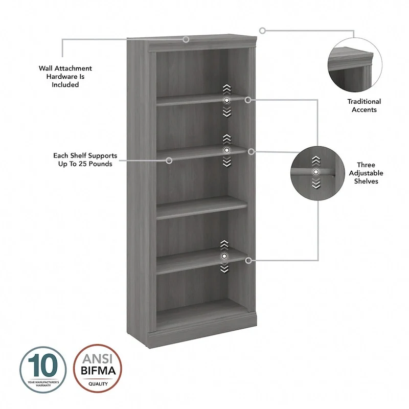 Saratoga Executive Desk, File Cabinet and Bookcases by Bush Furniture