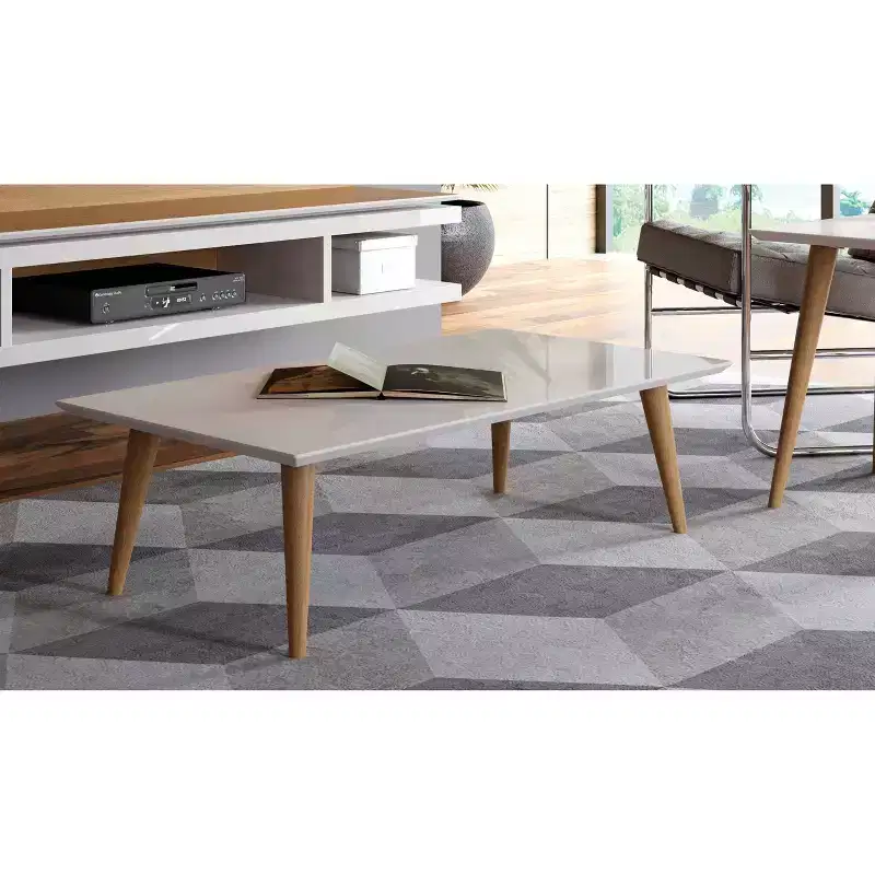 11.81 Utopia High Rectangle Coffee Table with Splayed Legs - Manhattan Comfort