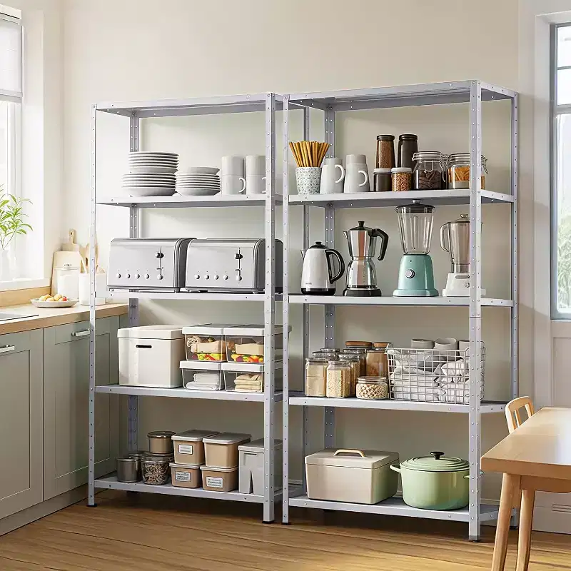 5 Tier Heavy Duty Steel Shelving Unit, Tall Bookshelf,500LBS Capacity,Garage Storage Shelves with Adjustable Height,Metal Shelves for Indoor Outdoor