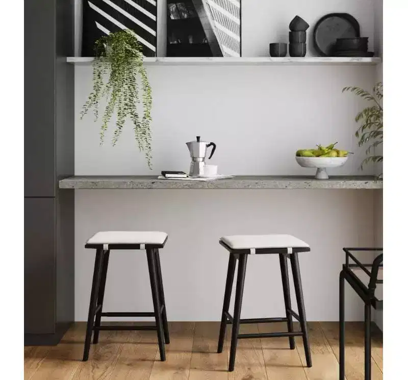Nathan James Set of 2 Barker Boucle Counter Height Barstools