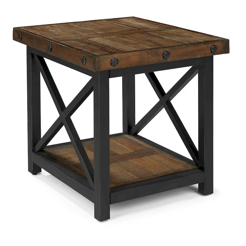Carpenter Brown Solid Acacia Wood End Table