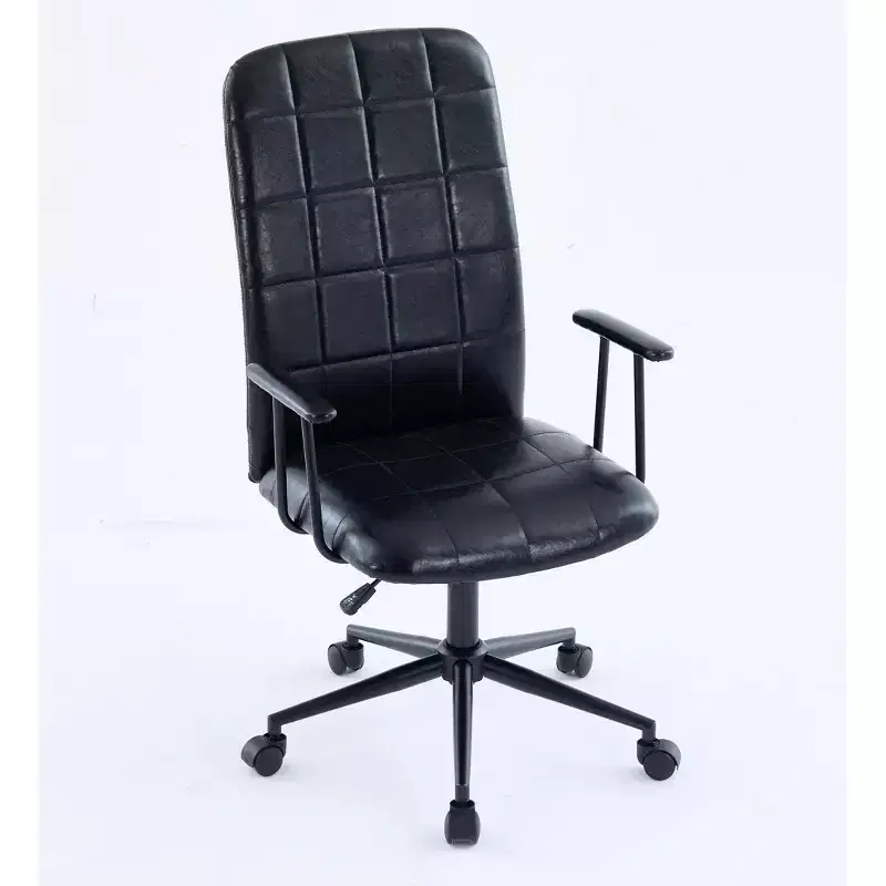 Okak Modern Antique PU leather Office Chair with High Backrest & Wheels,Ergonomic Swivel Task Chair for Home Office,Living Room