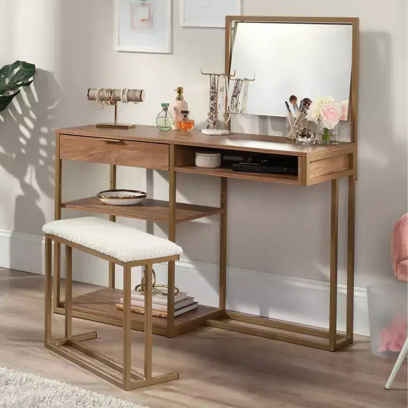 Lux Vanity Table, Sindoori Mango Finish