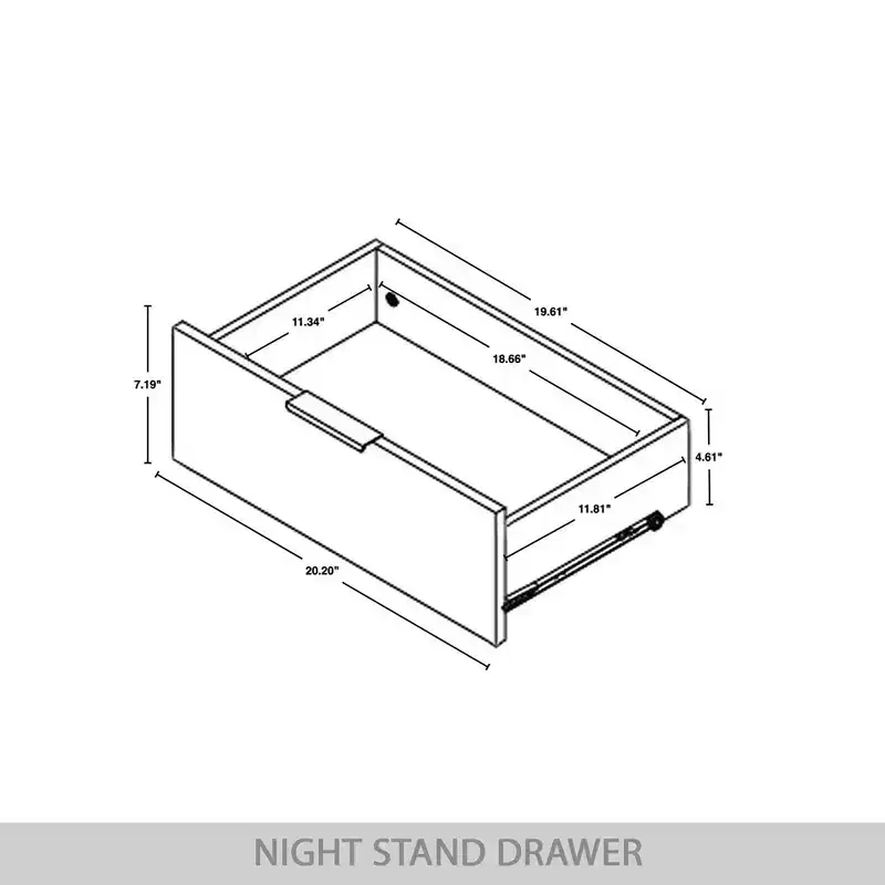 2-Drawer Nightstand with Gold Legs and Handles, Solid Wood