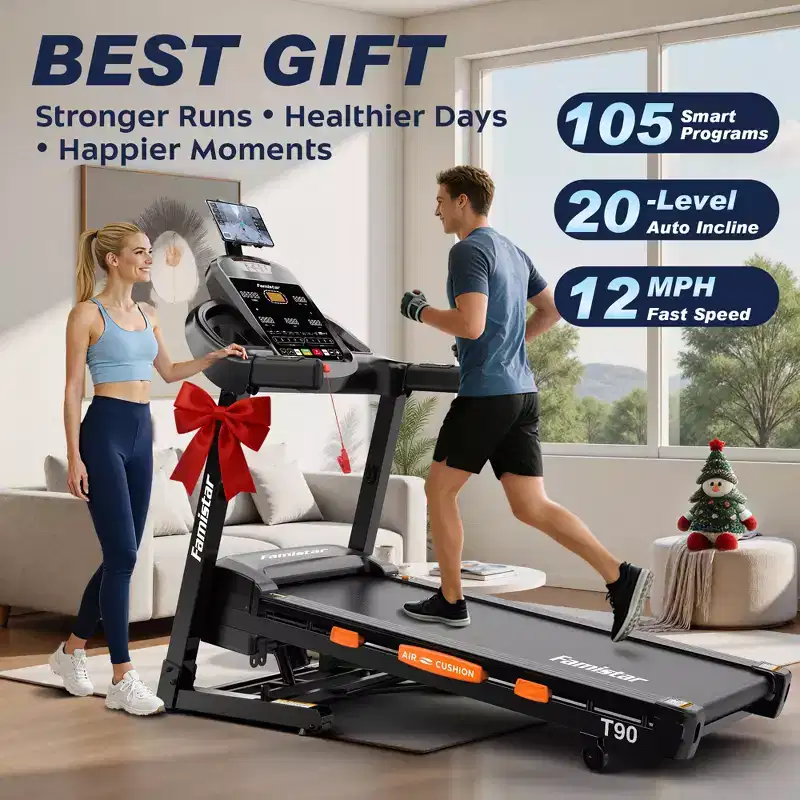 5HP Treadmill on Sale  Treadmill with 20% Incline, Foldable Treadmills for Home Small, Bluetooth Speakers, App Control, Pulse Handles, 400LB Capacity