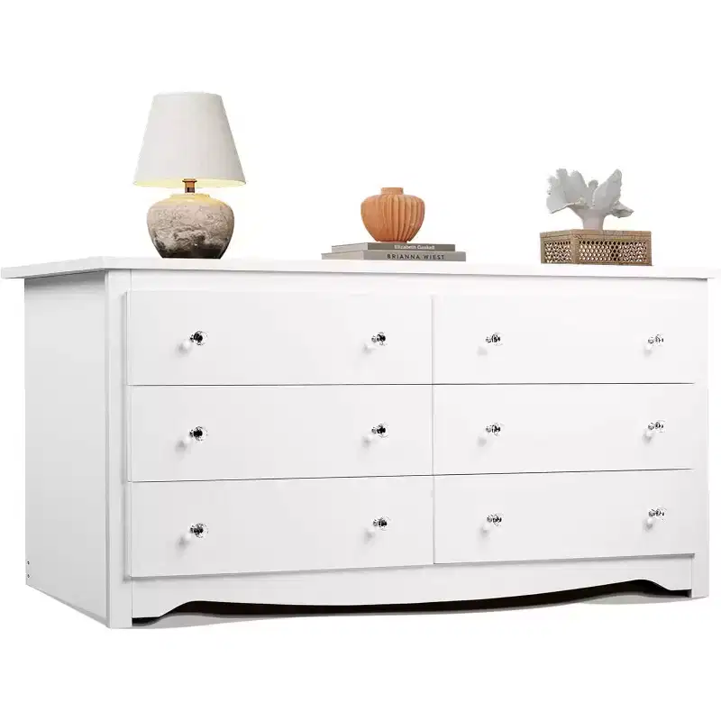 6-Drawer Wide Wood Dresser, 59