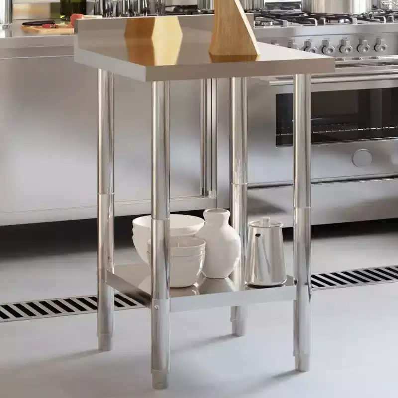 Kitchen Work Table with Backsplash, 32.5x21.7x36.6