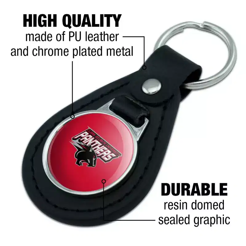 Clark Atlanta University Primary Logo Black Leather Keychain