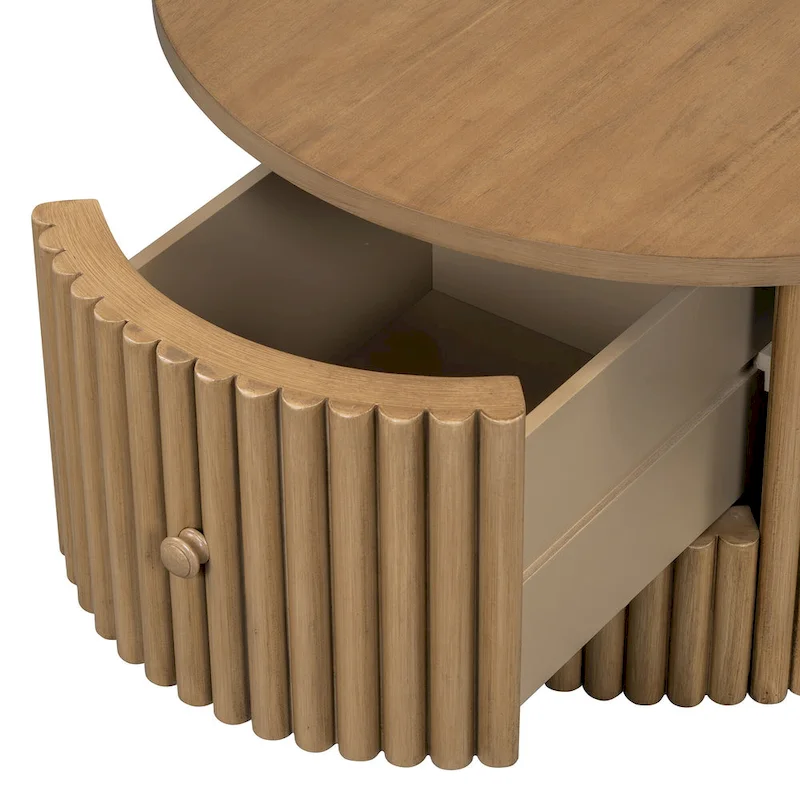 30.5 MDF Coffee Table with Drawer & Slat Base