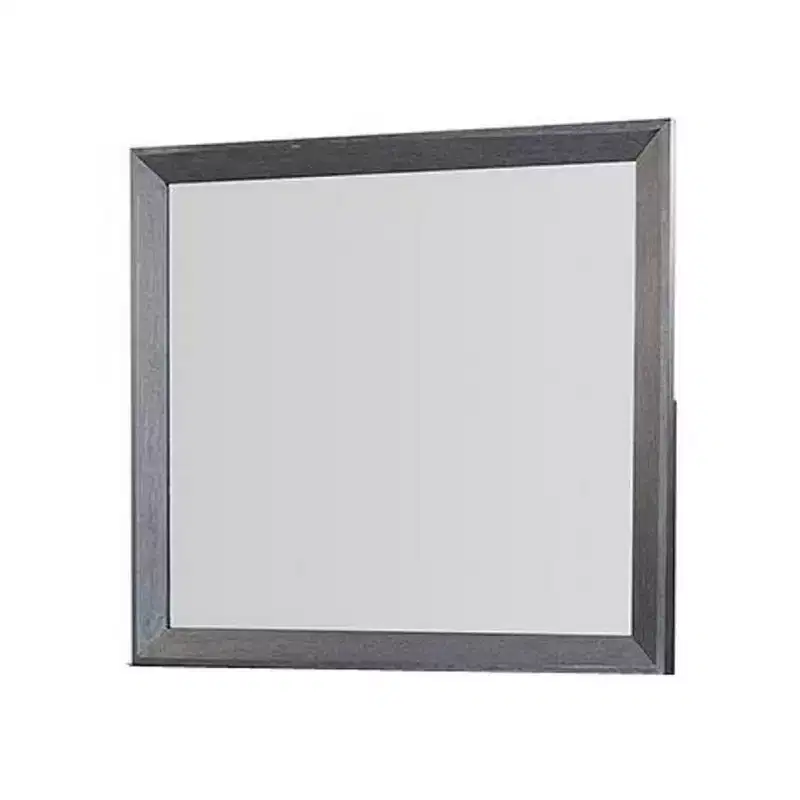 Dresser Mirror, Classic Weathered Black Solid Rubberwood, 42 Inch