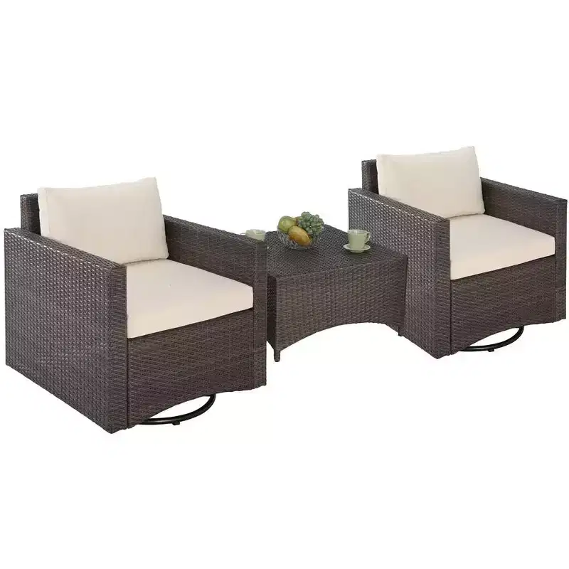 Jiallo Studio Shine Collection 2 Swivel Chairs and 1 Coffee Table