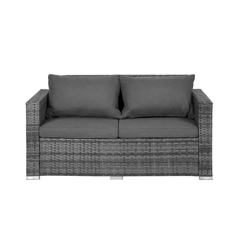 WestinTrends 4-Piece Modern Patio Conversation Sofa Set with Cushions, Gray/Gray