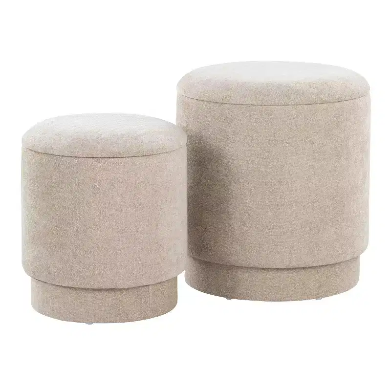 LumiSource Marla Upholstered Ottoman Set
