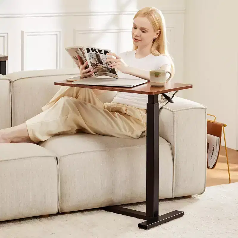 TUYOHW Adjustable Overbed & Rolling Laptop Desk with Lockable Casters,Standing Desk with 29.5- 43.3 Height Adjustable for Home Office Hospital