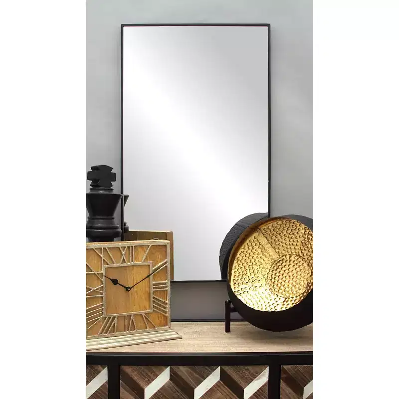 Contemporary Wood Rectangle Shaped Wall Mirror with Thin Minimalistic Frame - Olivia & May