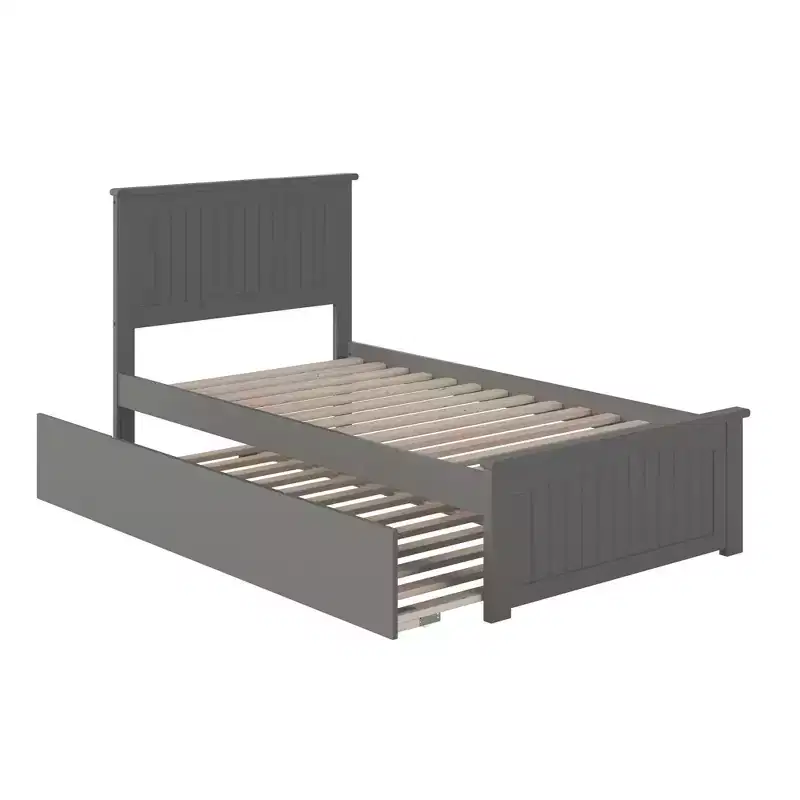 HomeStock 41.34 in.H Gray Twin Size Freestanding Headboards with Mattress Platform